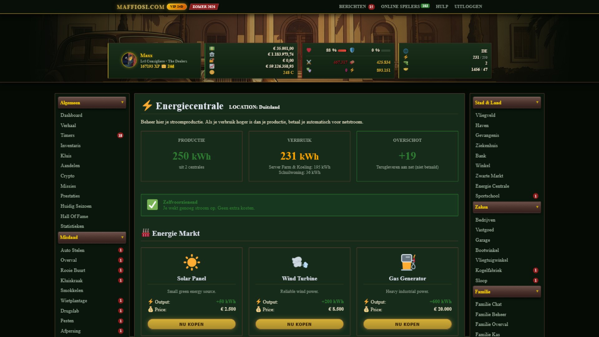 Beheer je energie verstandig om efficiënt te spelen.