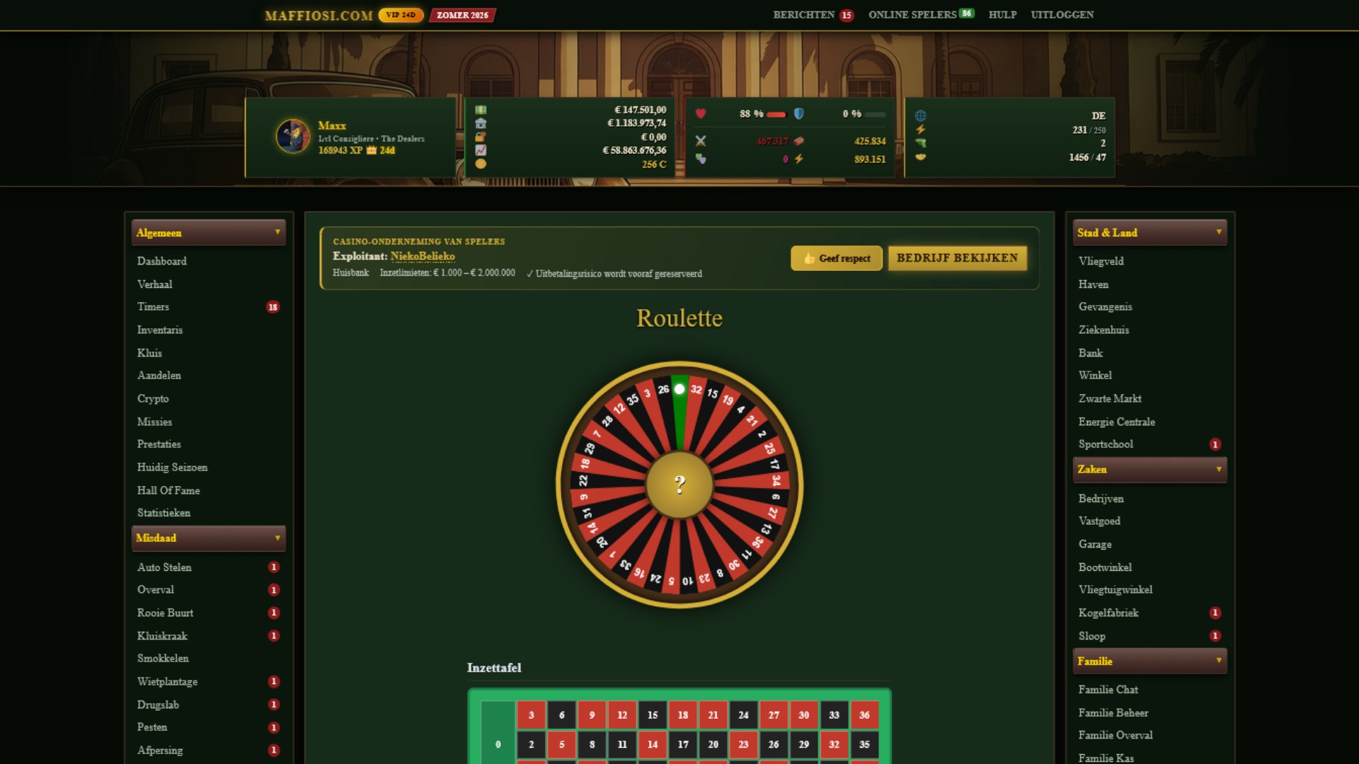 Kies je geluksgetal of zet in op kleur aan de Roulette tafel.